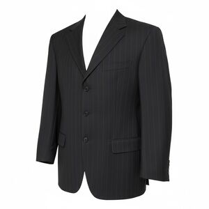 Valentino Designer Wool Charcoal Pinstripe Blazer Jacket Italy Sport Formal 39R